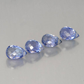カラットの天然バイオレットブルーサファイア（5.1×3.5 mm・ブリオレット）