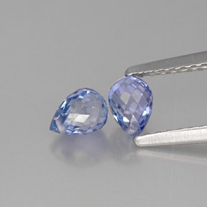 カラットの天然バイオレットブルーサファイア（4.9×3.5 mm・ブリオレット）