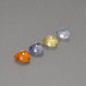 カラットの天然マルチカラーサファイア（3.8×3.8 mm・ハート型）