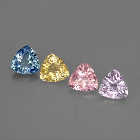 カラットの天然マルチカラーサファイア（5×4.9 mm・トリリアント）