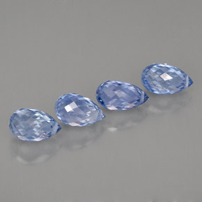 カラットの天然バイオレットブルーサファイア（6.5×3.8 mm・ブリオレット）