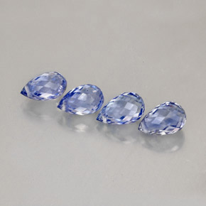 カラットの天然バイオレットブルーサファイア（6.1×3.8 mm・ブリオレット）