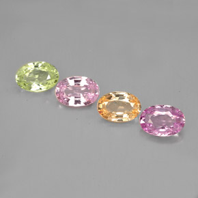 カラットの天然マルチカラーサファイア（6×4.1 mm・オーバルカット）