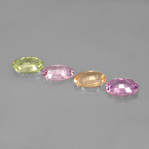 カラットの天然マルチカラーサファイア（6×4.1 mm・オーバルカット）