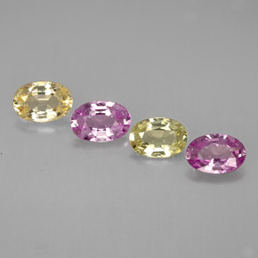 カラットの天然マルチカラーサファイア（6×4 mm・オーバルカット）