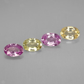 カラットの天然マルチカラーサファイア（6×4 mm・オーバルカット）