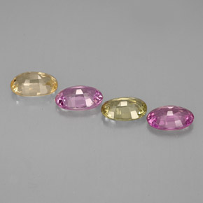 カラットの天然マルチカラーサファイア（6×4 mm・オーバルカット）