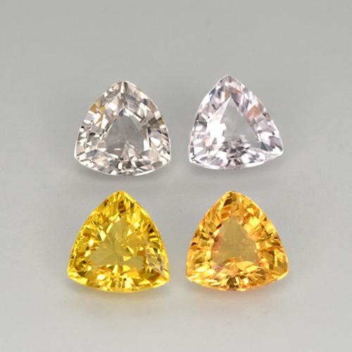 2.73カラットの天然マルチカラーサファイア（5.5×5.4 mm・トリリアント）