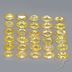 3.68カラットの天然ゴールデンサファイア（4×2.1 mm・マーキス）