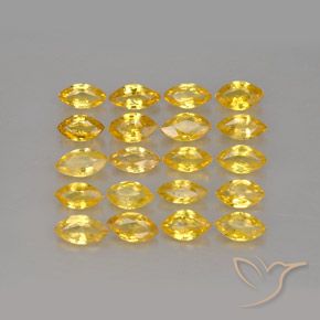 2.53カラットの天然ゴールデンサファイア（4.3×2.5 mm・マーキス）