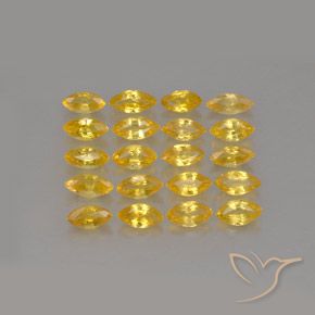 2.26カラットの天然ゴールデンサファイア（4×2.2 mm・マーキス）
