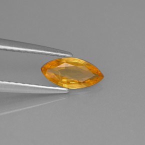 0.50カラットの天然ゴールデンイエローサファイア（7.7×3.7 mm・マーキス）