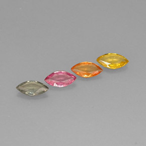 カラットの天然マルチカラーサファイア（6.1×3.4 mm・マーキス）