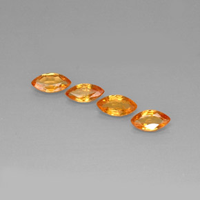 カラットの天然ゴールデンオレンジサファイア（6.1×3.2 mm・マーキス）