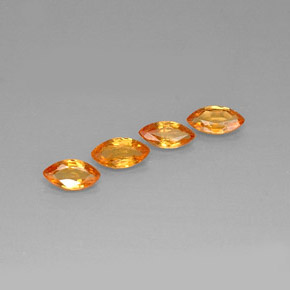 カラットの天然ゴールデンオレンジサファイア（6.1×3.2 mm・マーキス）