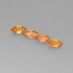 1.45カラットの天然オレンジサファイア（6.3×3.2 mm・マーキス）