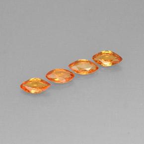 1.45カラットの天然オレンジサファイア（6.3×3.2 mm・マーキス）