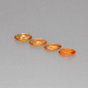 1.45カラットの天然オレンジサファイア（6.3×3.2 mm・マーキス）