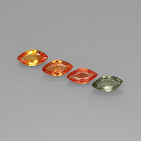 カラットの天然マルチカラーサファイア（6×3.1 mm・マーキス）