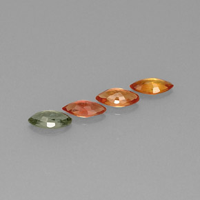 カラットの天然マルチカラーサファイア（6×3.1 mm・マーキス）
