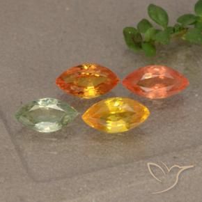 1.75カラットの天然マルチカラーサファイア（6.2×3.4 mm・マーキス）