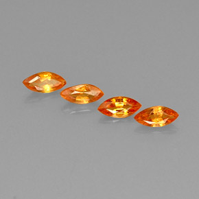 カラットの天然イエローオレンジサファイア（6×2.9 mm・マーキス）