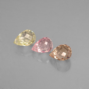 カラットの天然マルチカラーサファイア（5.1×3.7 mm・ブリオレット）