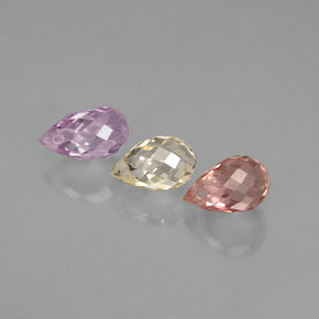 カラットの天然マルチカラーサファイア（5.7×3.7 mm・ブリオレット）
