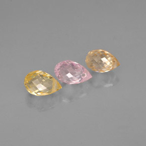 カラットの天然マルチカラーサファイア（5.1×3.4 mm・ブリオレット）