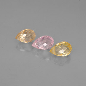 カラットの天然マルチカラーサファイア（5.1×3.4 mm・ブリオレット）