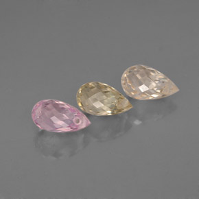 カラットの天然マルチカラーサファイア（6×3.8 mm・ブリオレット）