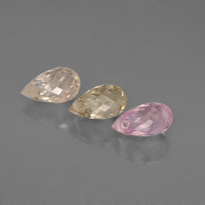 カラットの天然マルチカラーサファイア（6×3.8 mm・ブリオレット）