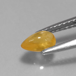 0.59カラットの天然ゴールデンイエローサファイア（6.1×3.9 mm・透明）