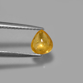 0.80カラットの天然ゴールデンイエローサファイア（6×5.4 mm・透明）