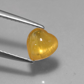 1.41カラットの天然ゴールデンイエローサファイア（6.5×6.4 mm・透明）