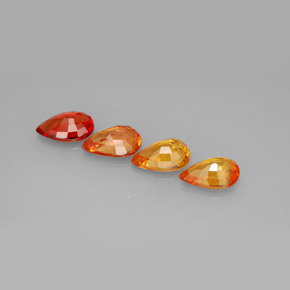 カラットの天然マルチカラーサファイア（7×5 mm・洋梨の形）