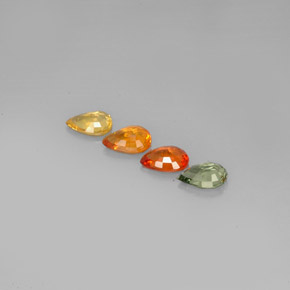 カラットの天然マルチカラーサファイア（6.8×4.8 mm・洋梨の形）