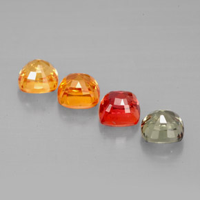 2.79カラットの天然マルチカラーサファイア（4.5×4.5 mm・クッションカット）