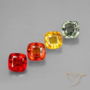 2.67カラットの天然マルチカラーサファイア（4.7×4.6 mm・クッションカット）