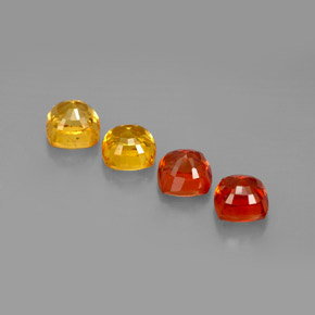 カラットの天然マルチカラーサファイア（4.5×4.4 mm・クッションカット）