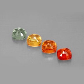 2.79カラットの天然マルチカラーサファイア（4.7×4.7 mm・クッションカット）
