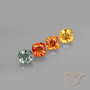 2.78カラットの天然マルチカラーサファイア（4.7×4.6 mm・クッションカット）