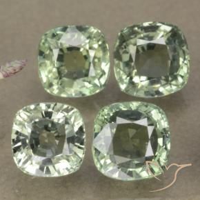 Shop natural 3.54ct Pale Green    サファイア gems, クッション, from タンザニア at GemSelect. In stock, global shipping!