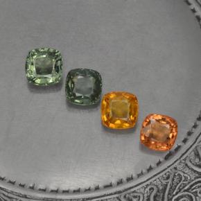 2.59カラットの天然マルチカラーサファイア（4.6×4.5 mm・クッションカット）