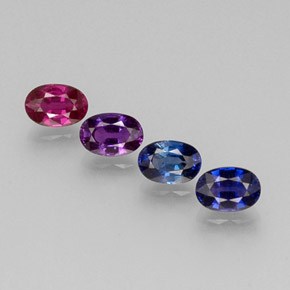 カラットの天然マルチカラーサファイア（6×4.2 mm・オーバルカット）