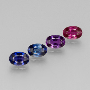 カラットの天然マルチカラーサファイア（6×4.2 mm・オーバルカット）