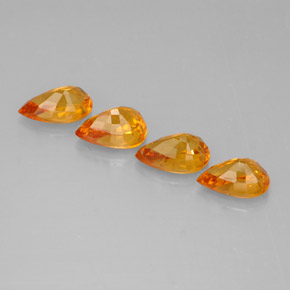 カラットの天然ゴールデンイエローサファイア（5.9×4.1 mm・洋梨の形）