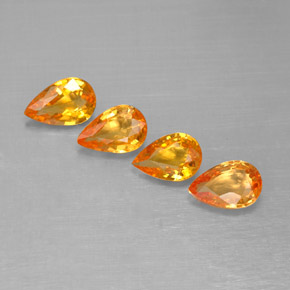 カラットの天然ゴールデンイエローサファイア（6×4 mm・洋梨の形）