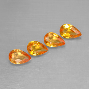 カラットの天然ゴールデンイエローサファイア（6×4 mm・洋梨の形）