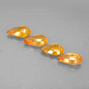 カラットの天然ゴールデンイエローサファイア（6×4 mm・洋梨の形）